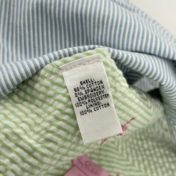 Lilly Pulitzer Skirt Womens 12 Green Reversible Seersucker Monkey Embroidered - Picture 8 of 8